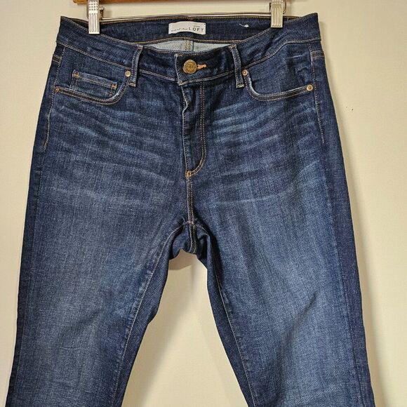 EUC ANN TAYLOR LOFT MADE AND LOVED CURVY KICK CROP JEANS SIZE 10 /30 - Picture 4 of 16